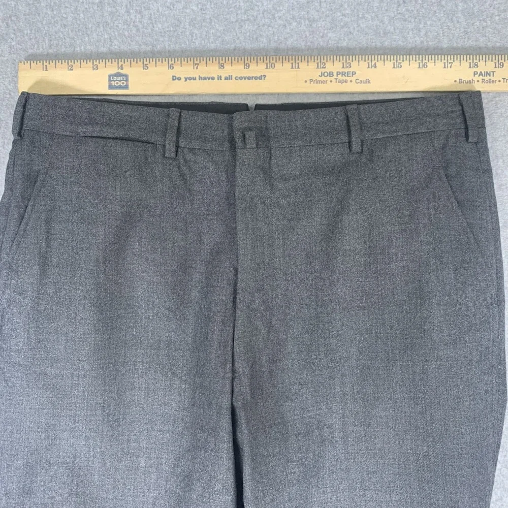 Brooks Brothers Dress Pants Mens 37RG Gray All Wool Makers Flat Front Trousers